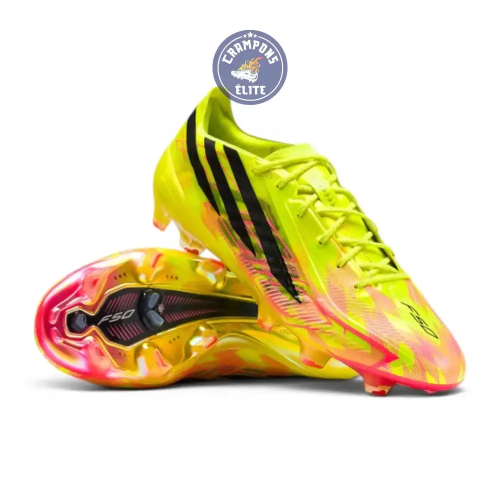 Adidas F50 Hyperfast Evo FG Too Light - Jaune/Noir/Solar Turquoise ÉDITION LIMITÉE