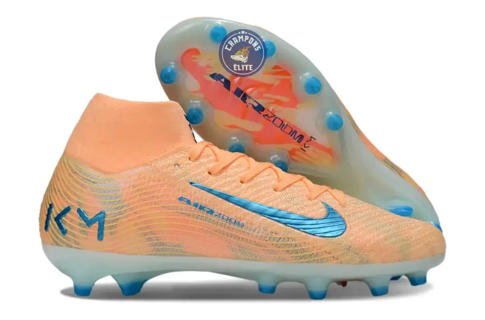 Air Zoom Mercurial Superfly 10 AG Kylian Mbappe - Orange/Bleu turquoise - Image 3