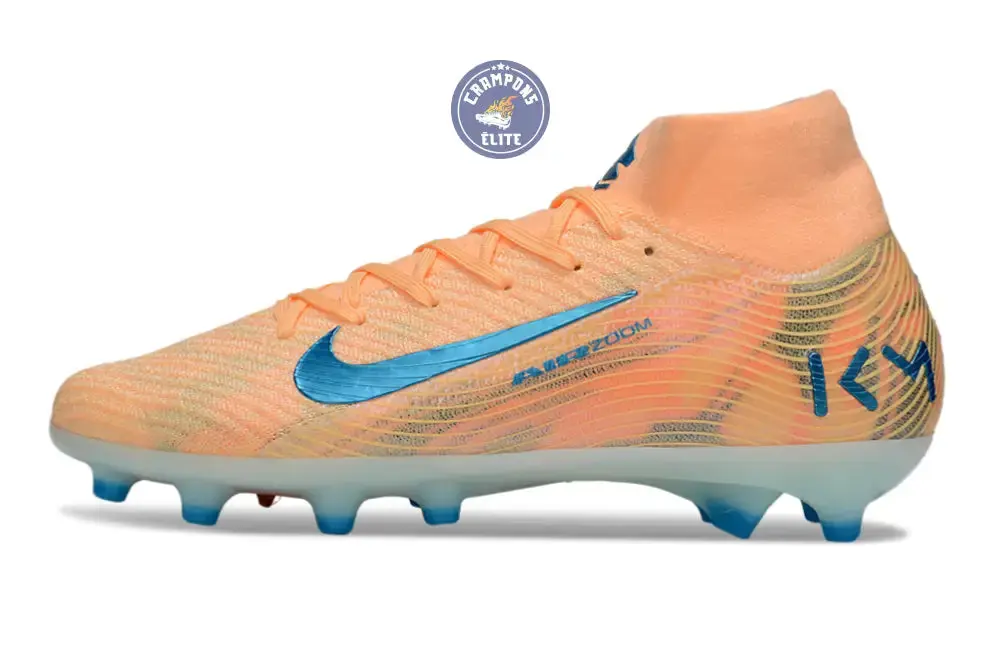 Air Zoom Mercurial Superfly 10 AG Kylian Mbappe - Orange/Bleu turquoise - Image 4