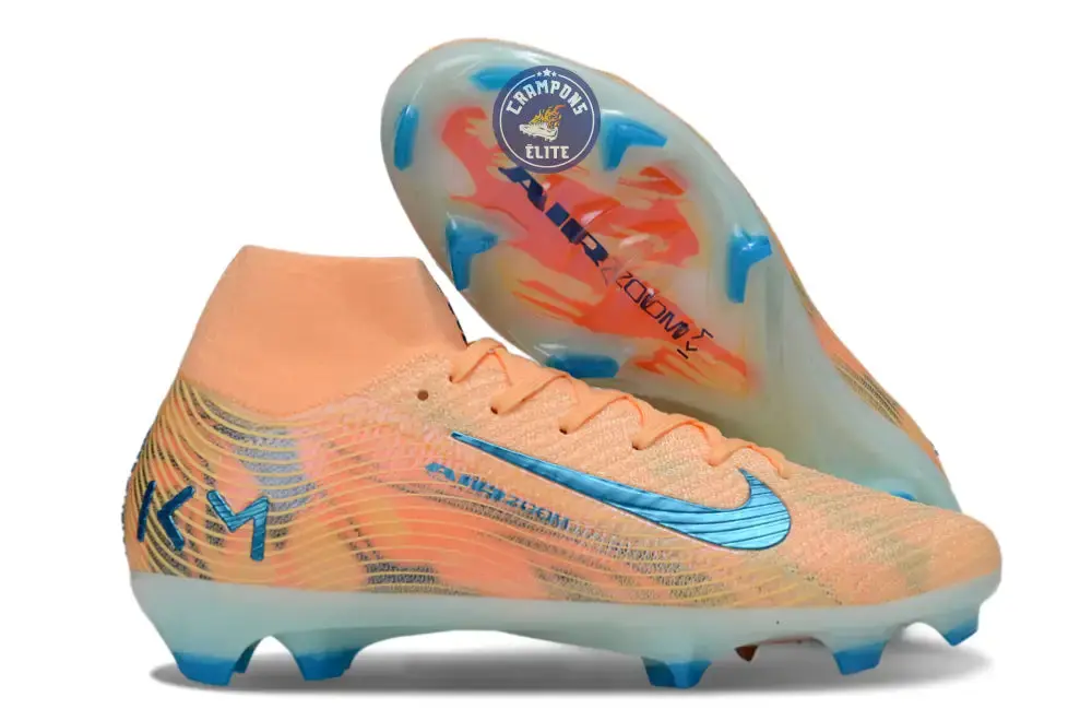 Air Zoom Mercurial Superfly 10 FG Kylian Mbappe - Orange/Bleu turquoise - Image 6