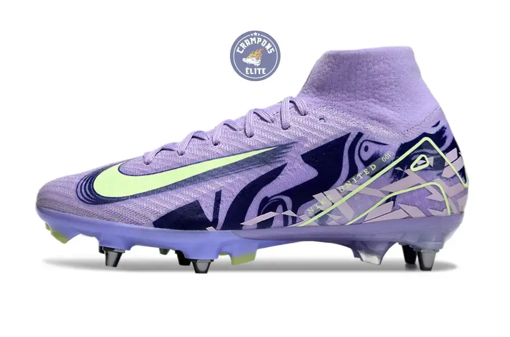 Air Zoom Mercurial Superfly 10 SG United - Purple Agate/Jaune Fluo - Image 5