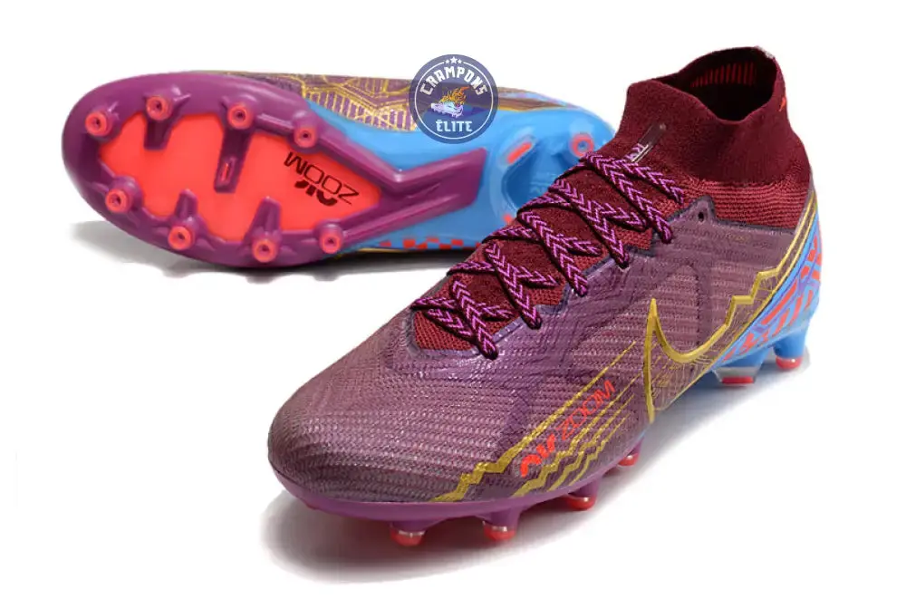 Air Zoom Mercurial Superfly 9 Academy AG Mbappé Personal Edition - Bordeaux/Doré - Image 2