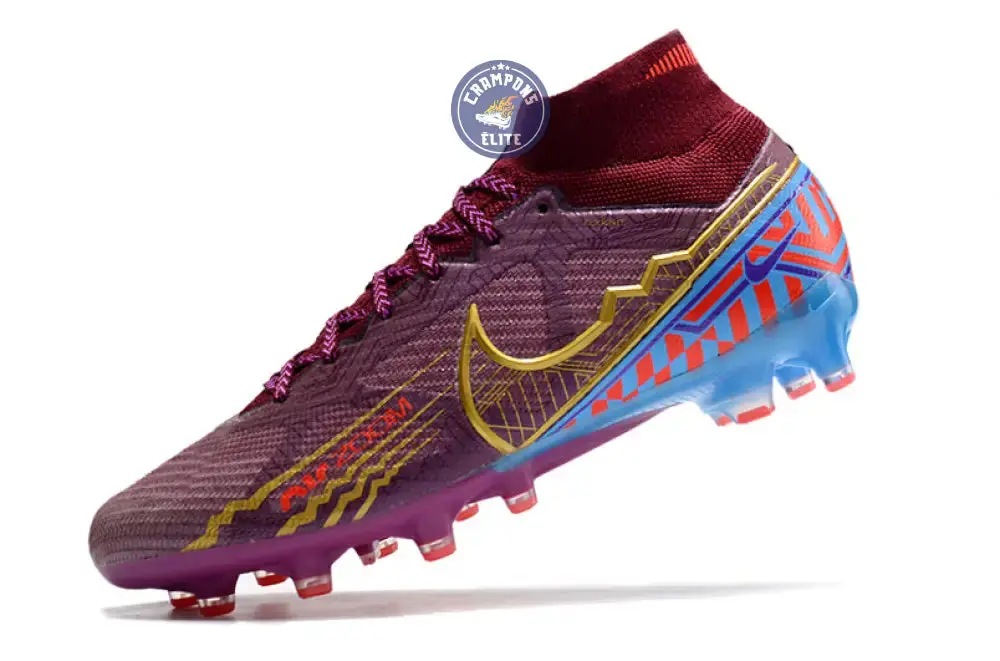 Air Zoom Mercurial Superfly 9 Academy AG Mbappé Personal Edition - Bordeaux/Doré - Image 4