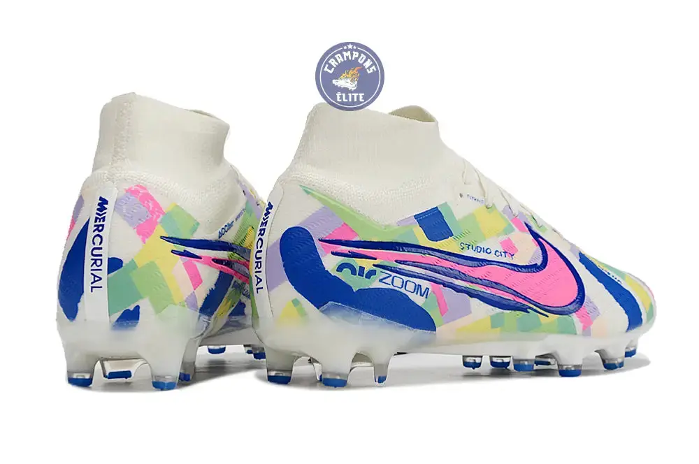 Air Zoom Mercurial Superfly 9 AG SoCal Pack - Blanc/Bleu/Rose/Jaune/Vert - Image 6
