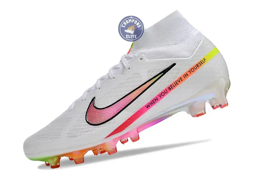 Nike Air Zoom Mercurial Superfly 9 AG x Marcus Rashford - Blanc/Rose/Jaune/Orange - Image 4