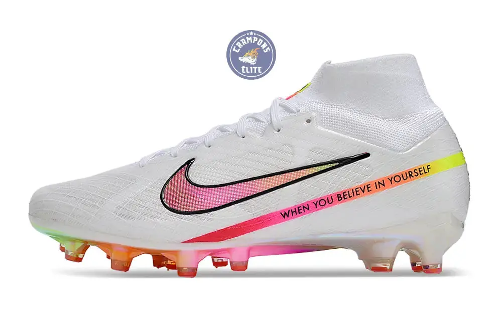 Nike Air Zoom Mercurial Superfly 9 AG x Marcus Rashford - Blanc/Rose/Jaune/Orange - Image 5