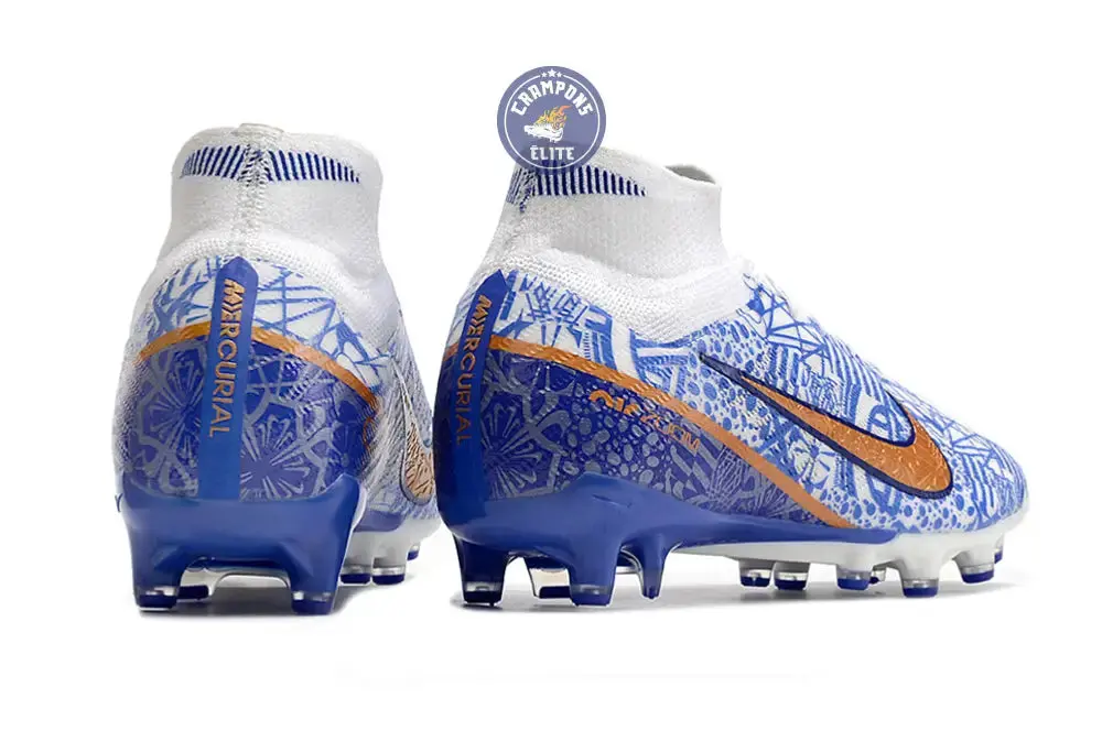 Air Zoom Mercurial Superfly 9 AG CR7 Personal Edition - Blanc/Cuivré/Bleu - Image 6