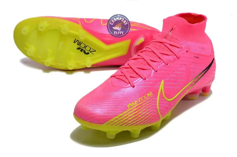 Air Zoom Mercurial Superfly 9 AG Luminous - Rose/Jaune Fluo/Gris - Image 2