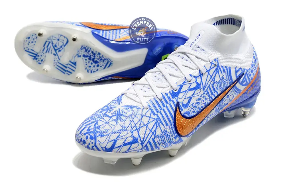 Air Zoom Mercurial Superfly 9 Anticlog SG CR7 Personal Edition - Blanc/Cuivré/Bleu - Image 2