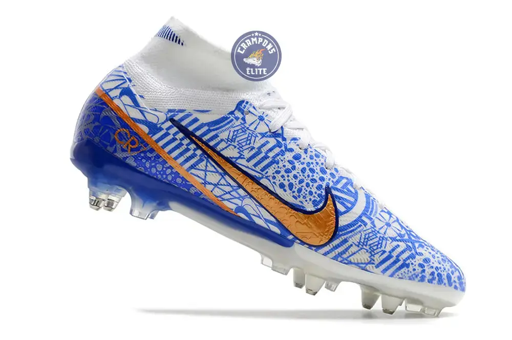 Air Zoom Mercurial Superfly 9 Anticlog SG CR7 Personal Edition - Blanc/Cuivré/Bleu - Image 3