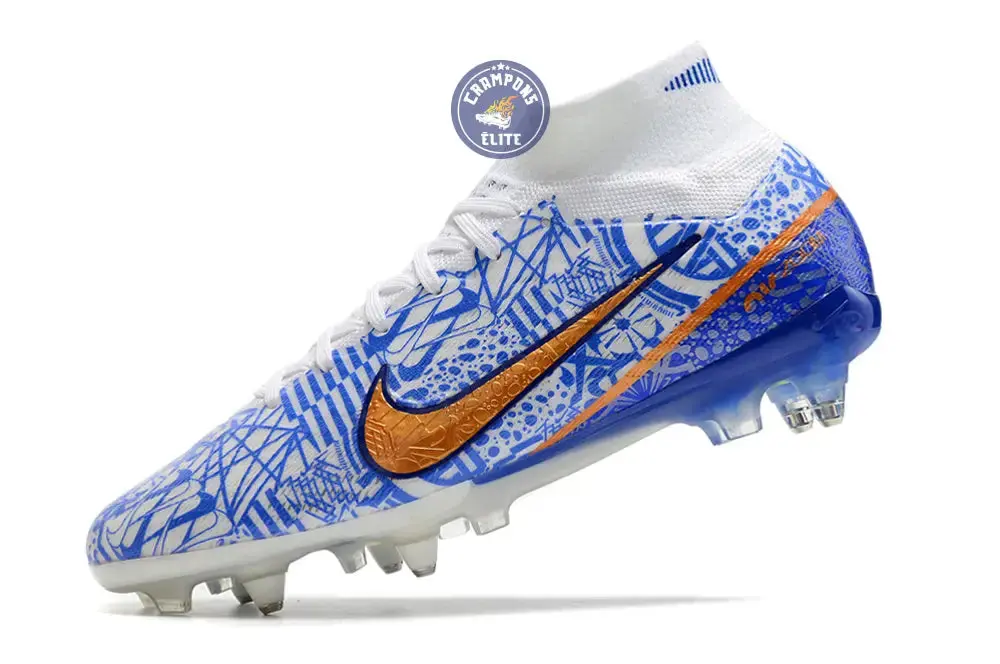 Air Zoom Mercurial Superfly 9 Anticlog SG CR7 Personal Edition - Blanc/Cuivré/Bleu - Image 4