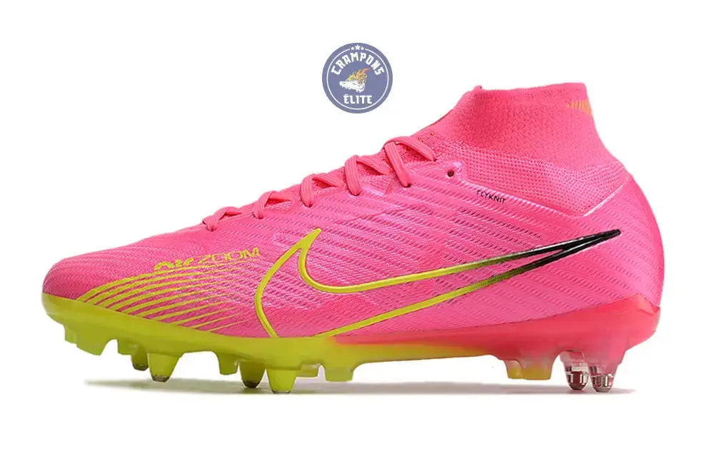 Air Zoom Mercurial Superfly 9 Anticlog SG Luminous - Rose/Jaune Fluo/Gris - Image 5