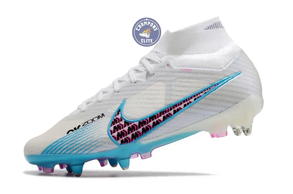 Air Zoom Mercurial Superfly 9 Anticlog SG-PRO Blast - Blanc/Bleu/Rose/Violet - Image 4