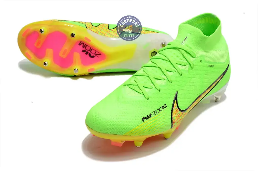 Air Zoom Mercurial Superfly 9 Anticlog SG - Vert/Jaune/Noir/Rose - Image 2