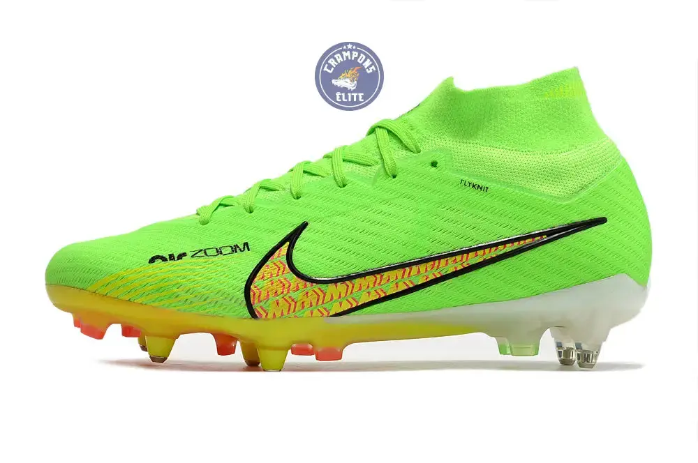 Air Zoom Mercurial Superfly 9 Anticlog SG - Vert/Jaune/Noir/Rose - Image 5