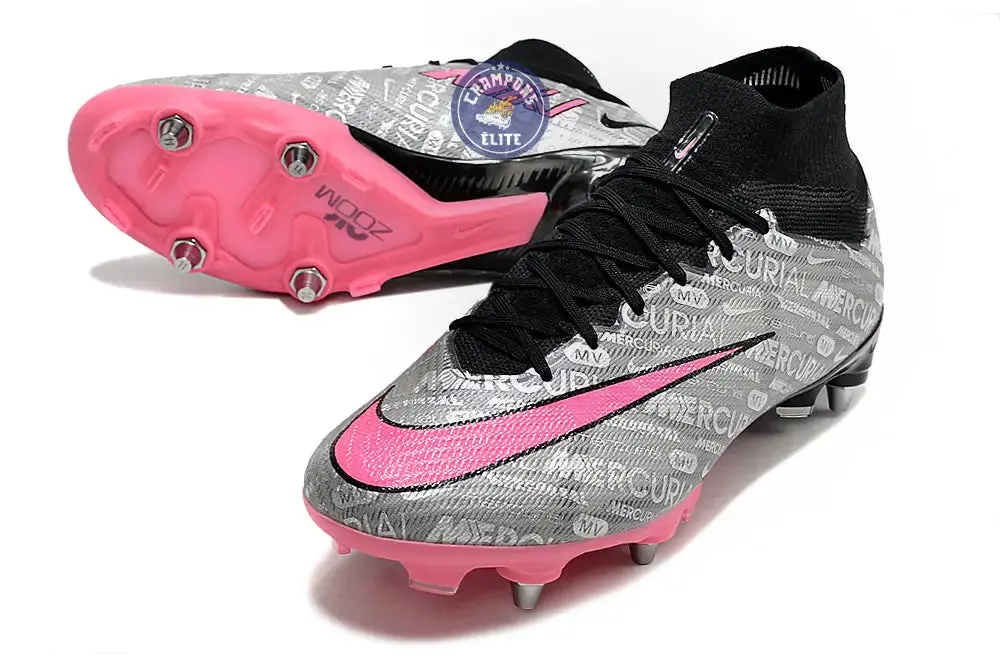 Air Zoom Mercurial Superfly 9 SG 25 - Argenté/Rose/Noir - Image 2