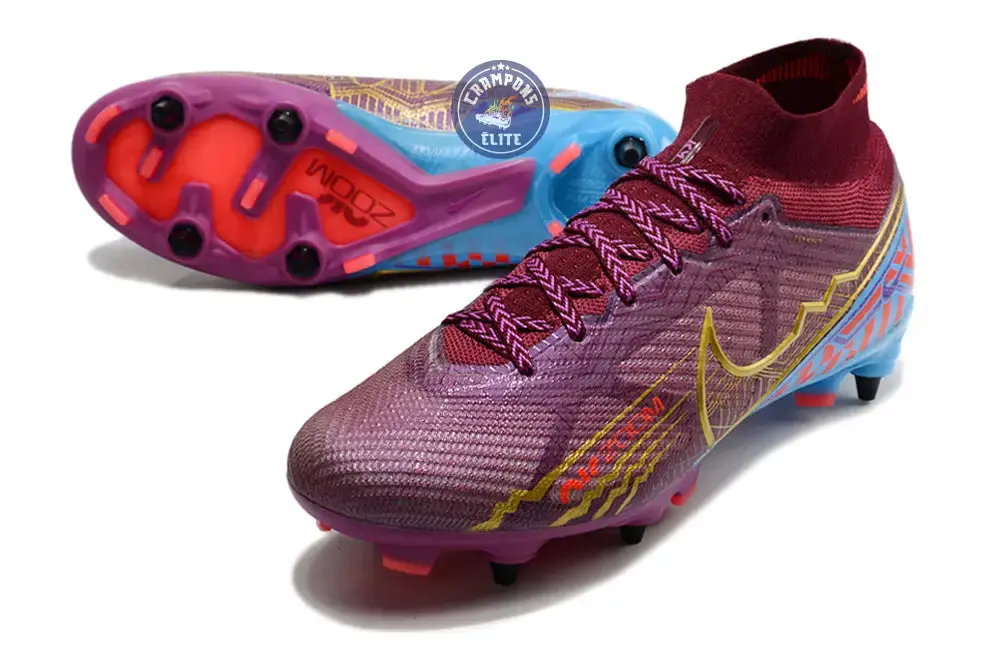Air Zoom Mercurial Superfly 9 SG Mbappé Personal Edition - Bordeaux/Doré - Image 2