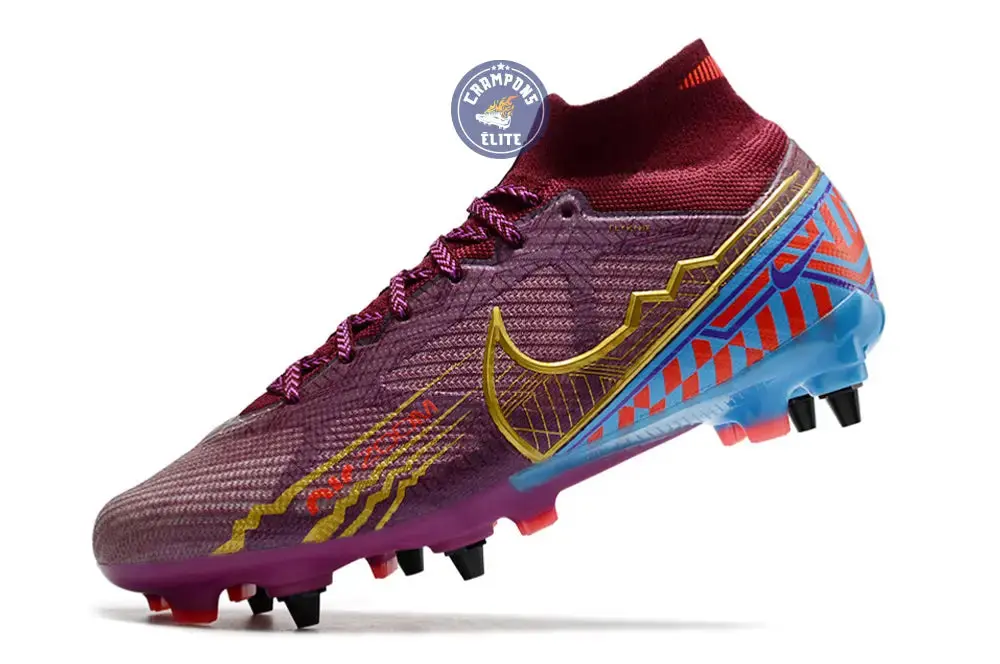 Air Zoom Mercurial Superfly 9 SG Mbappé Personal Edition - Bordeaux/Doré - Image 4