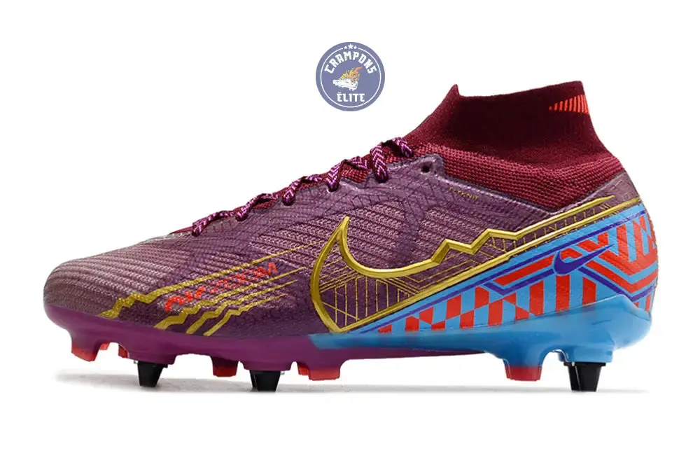 Air Zoom Mercurial Superfly 9 SG Mbappé Personal Edition - Bordeaux/Doré - Image 5
