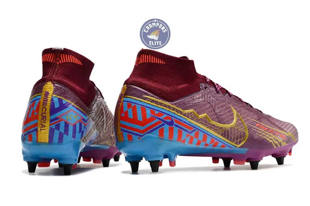 Air Zoom Mercurial Superfly 9 SG Mbappé Personal Edition - Bordeaux/Doré - Image 6