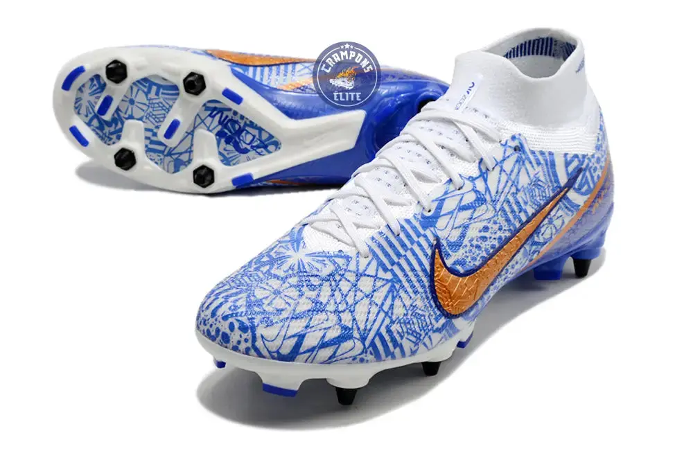Air Zoom Mercurial Superfly 9 SG-PRO CR7 Personal Edition - Blanc/Cuivré/Bleu - Image 2