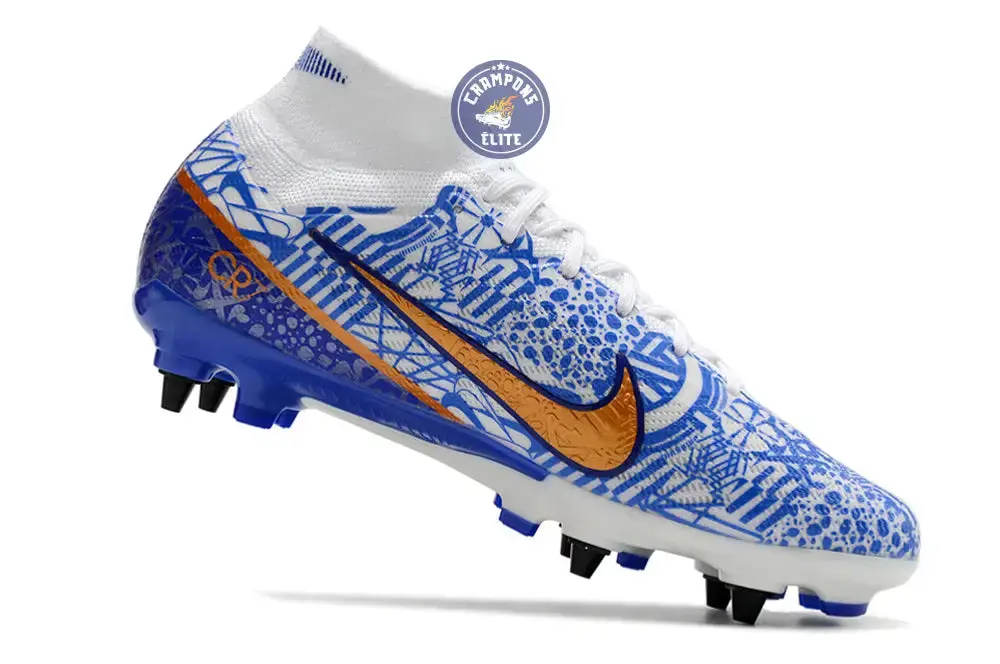 Air Zoom Mercurial Superfly 9 SG-PRO CR7 Personal Edition - Blanc/Cuivré/Bleu - Image 3