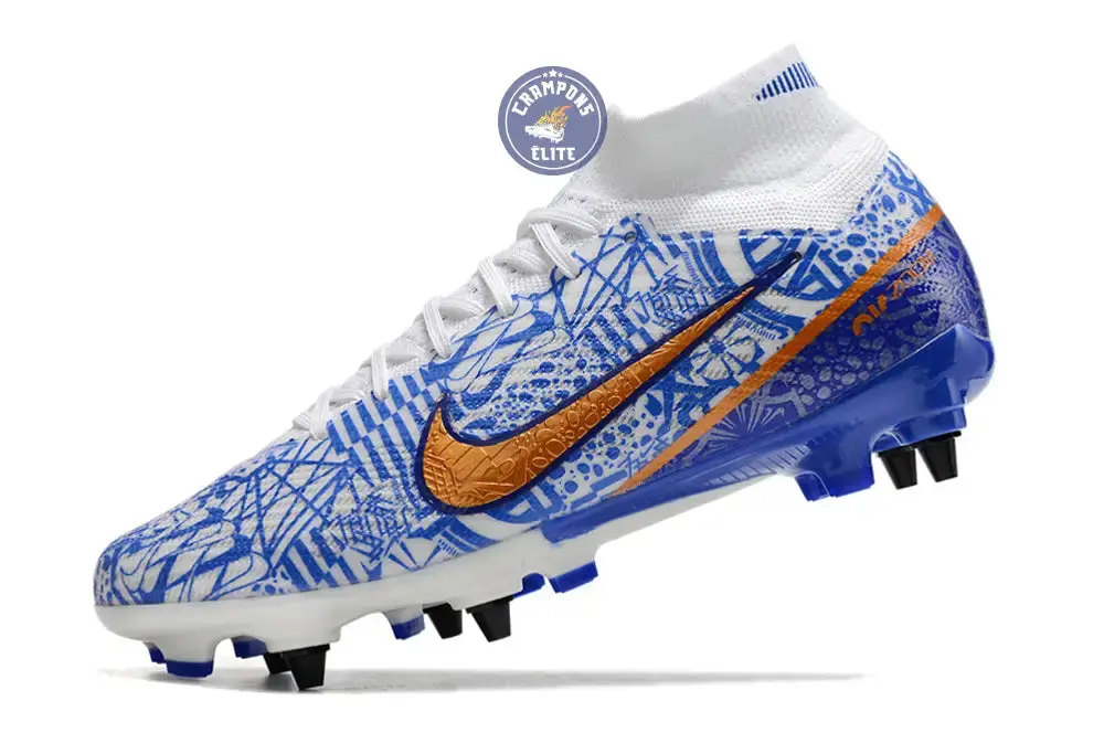 Air Zoom Mercurial Superfly 9 SG-PRO CR7 Personal Edition - Blanc/Cuivré/Bleu - Image 4