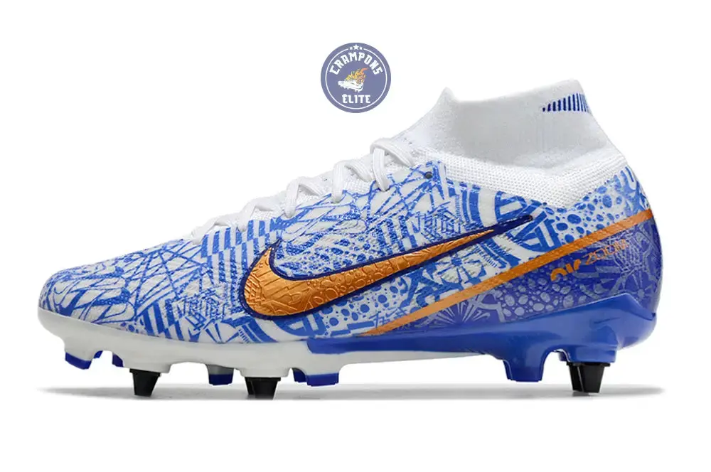 Air Zoom Mercurial Superfly 9 SG-PRO CR7 Personal Edition - Blanc/Cuivré/Bleu - Image 5