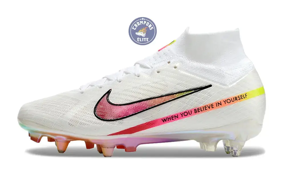 Air Zoom Mercurial Superfly 9 x Rashford Anticlog SG - Blanc/Rose/Orange/Jaune - Image 4