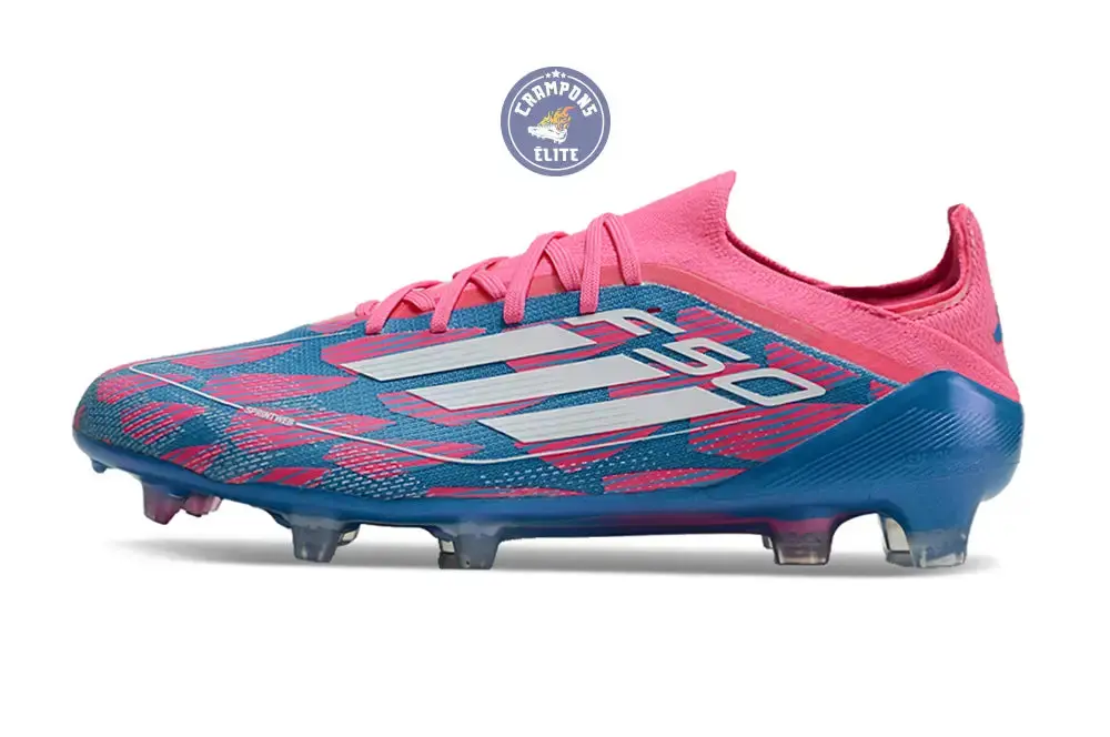 F50 Elite Lacets FG Reemergence - Bleu/Blanc/Rose - Image 5