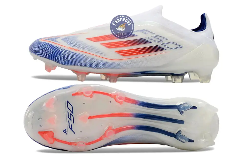 F50 Elite Laceless FG Advancement - Blanc/Rouge/Bleu - Image 2