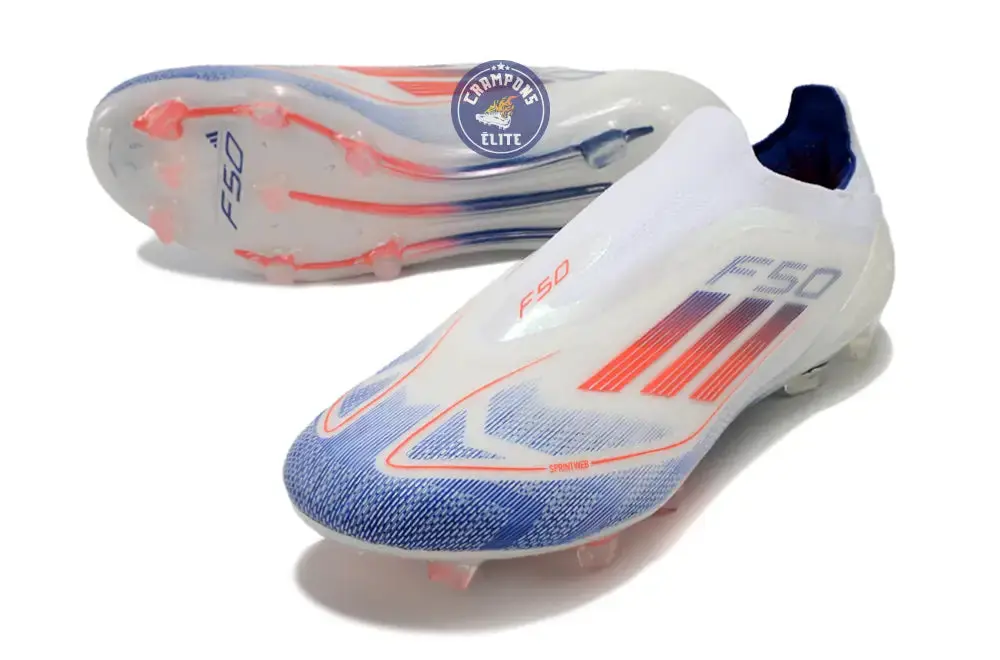 F50 Elite Laceless FG Advancement - Blanc/Rouge/Bleu - Image 3