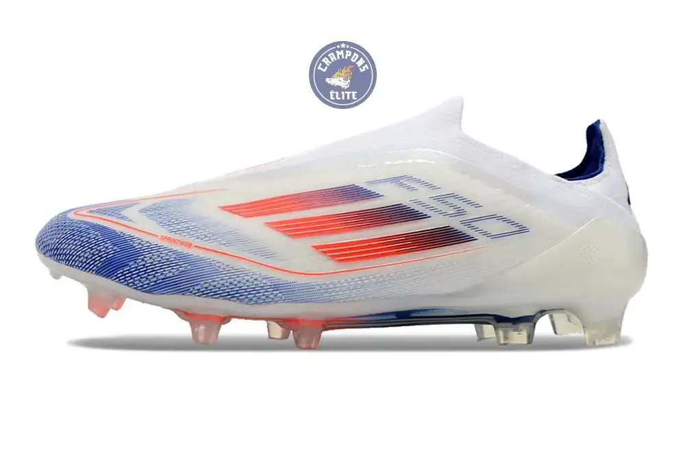 F50 Elite Laceless FG Advancement - Blanc/Rouge/Bleu - Image 4