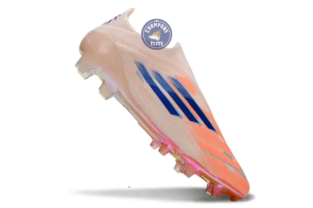 F50 Elite Laceless FG Spark Fusion - Beige/Orange/Bleu - Image 3