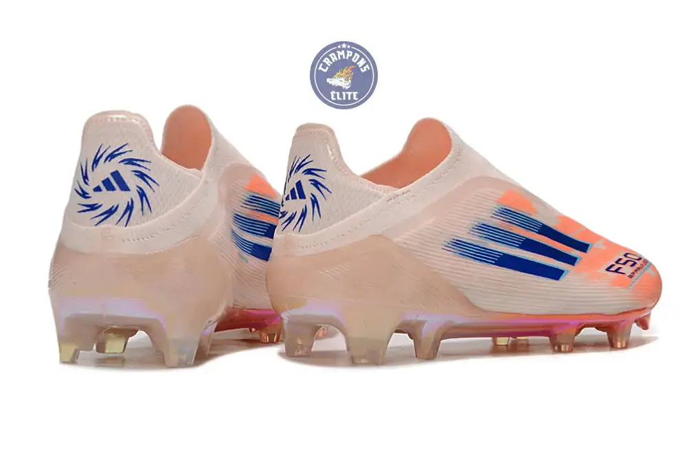F50 Elite Laceless FG Spark Fusion - Beige/Orange/Bleu - Image 6