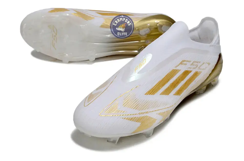 F50 Elite Laceless FG - Blanc/Doré - Image 2