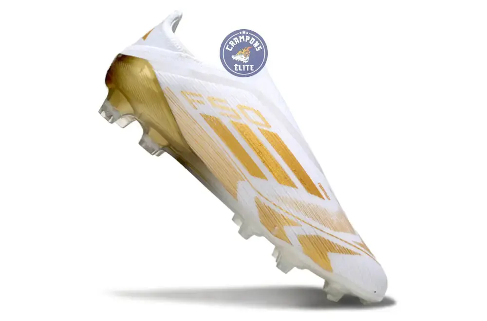F50 Elite Laceless FG - Blanc/Doré - Image 3