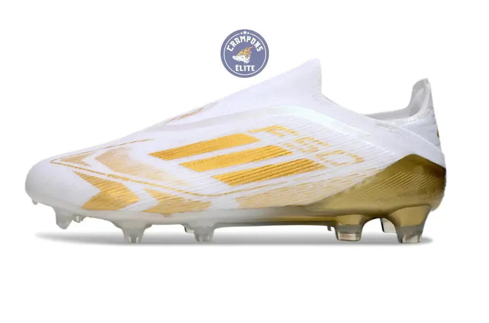 F50 Elite Laceless FG - Blanc/Doré - Image 5