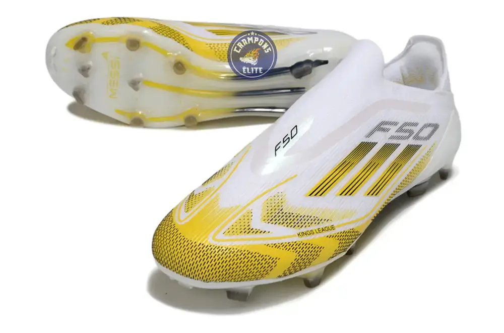 F50 Elite Laceless FG - Blanc/Jaune/Noir - Image 2