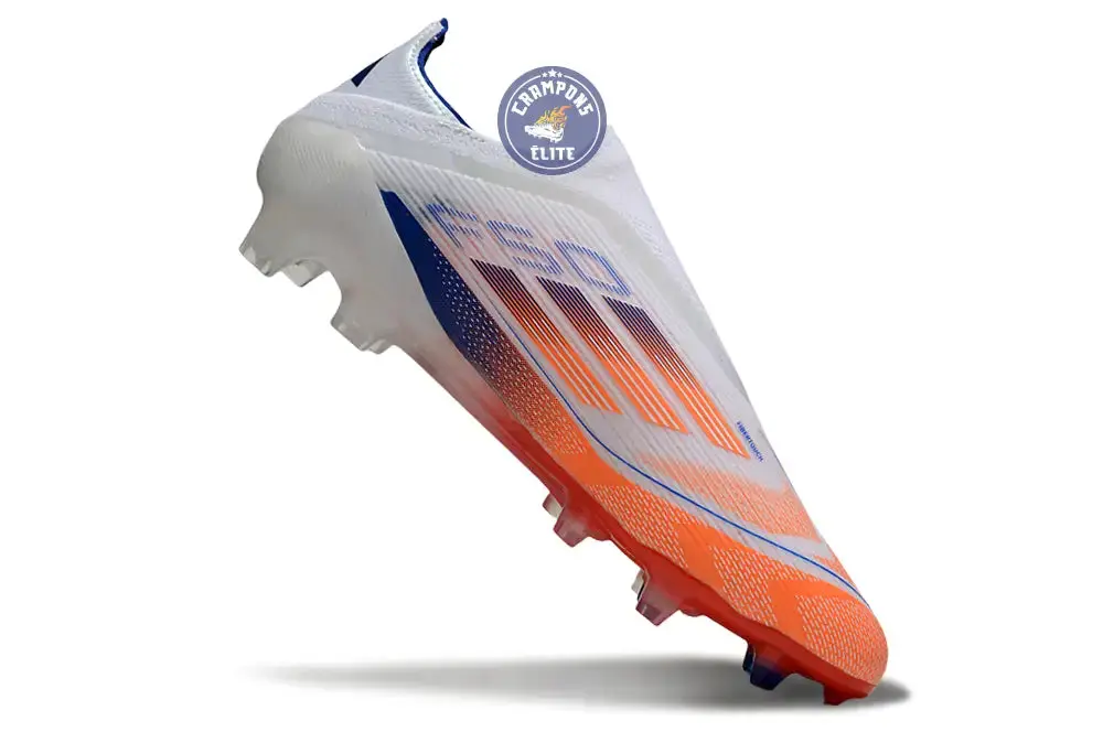 F50 Elite Laceless FG - Blanc/Orange/Bleu - Image 3