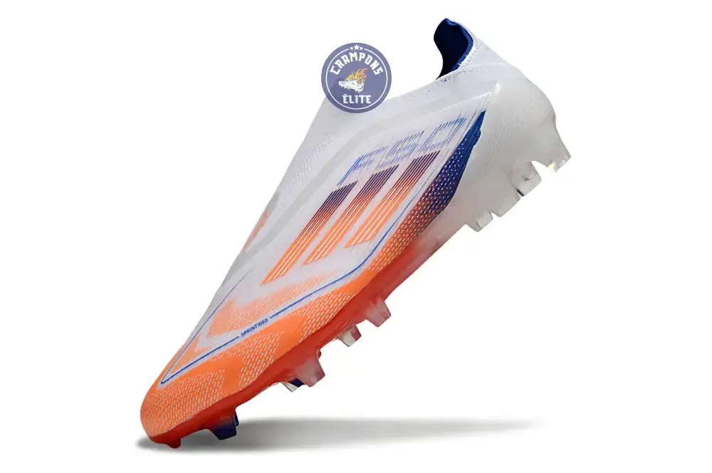 F50 Elite Laceless FG - Blanc/Orange/Bleu - Image 4