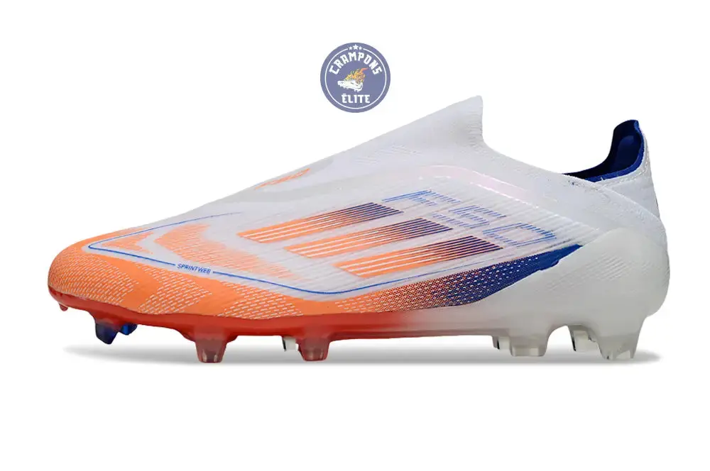 F50 Elite Laceless FG - Blanc/Orange/Bleu - Image 5