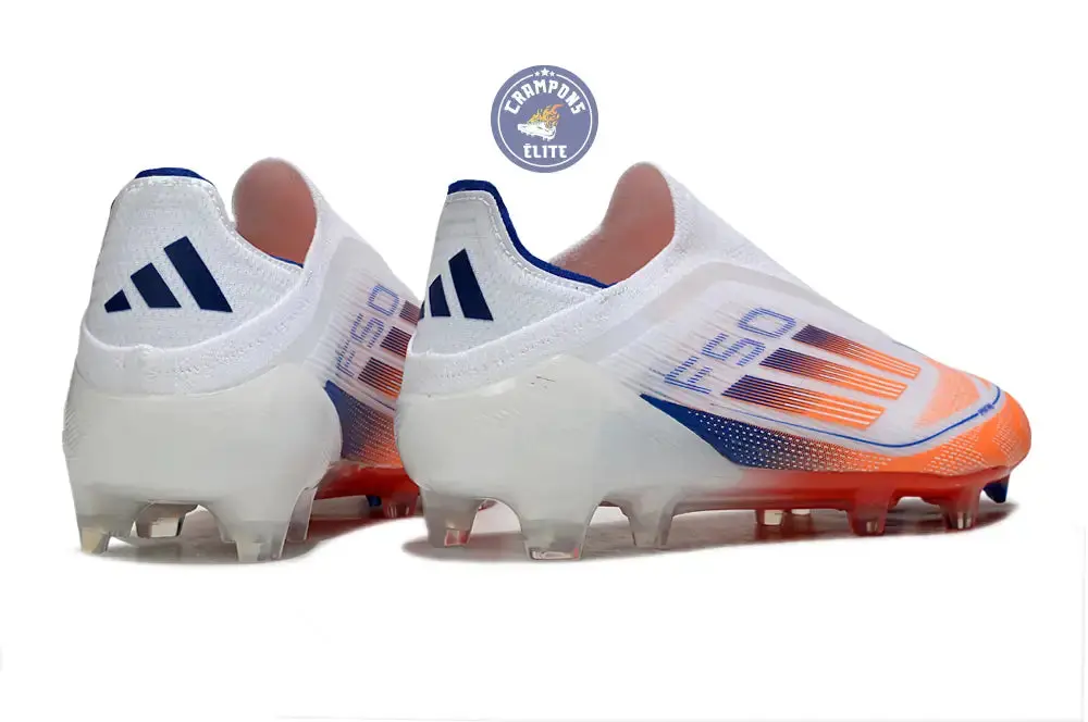F50 Elite Laceless FG - Blanc/Orange/Bleu - Image 6