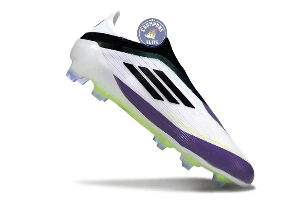F50 Elite Laceless FG - Blanc/Violet/Vert - Image 3