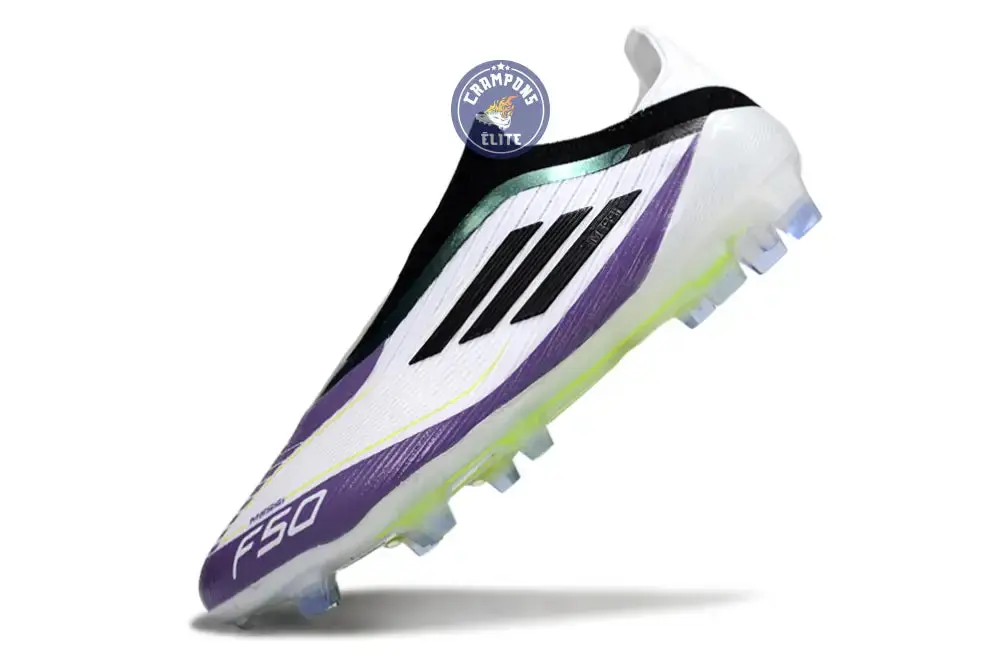 F50 Elite Laceless FG - Blanc/Violet/Vert - Image 4