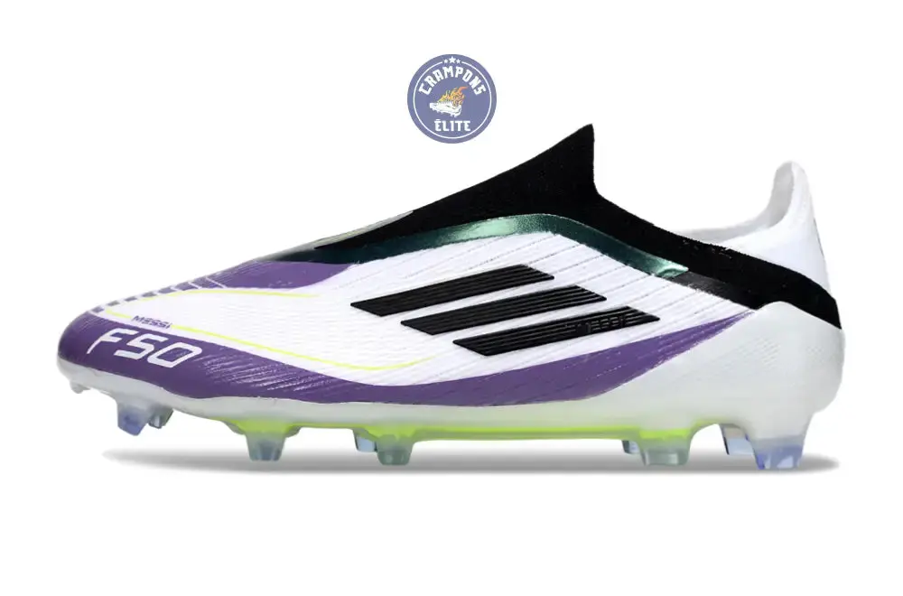 F50 Elite Laceless FG - Blanc/Violet/Vert - Image 5
