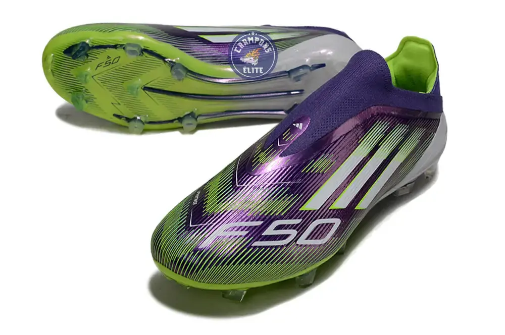 F50 Elite Laceless FG - Radiant Blaze- Violet/Vert/Blanc - Image 2