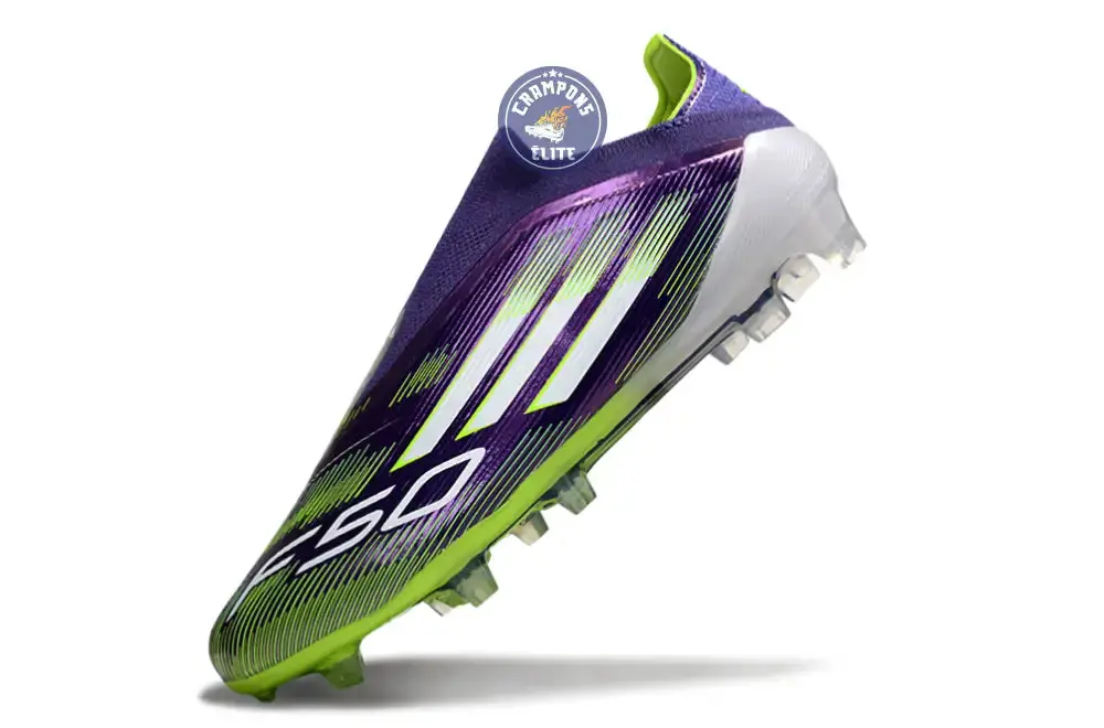 F50 Elite Laceless FG - Radiant Blaze- Violet/Vert/Blanc - Image 4