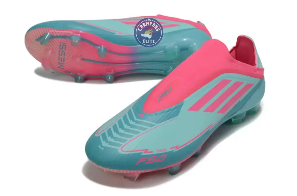 F50 Elite Laceless La Vida Tropical FG - Bleu/Bleu Turquoise/Rose - Image 2