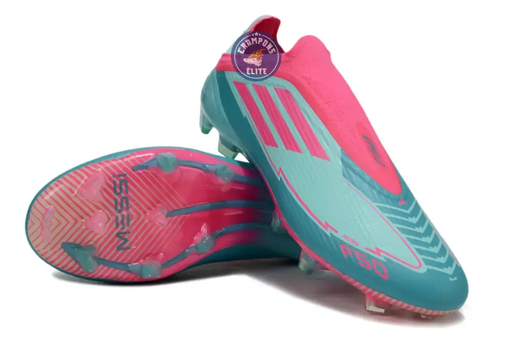 F50 Elite Laceless La Vida Tropical FG - Bleu/Bleu Turquoise/Rose - Image 3